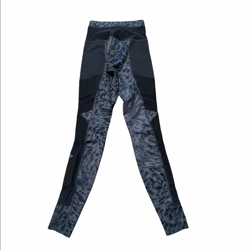 lululemon Black & Charcoal Animal Print Mesh Panel Leggings